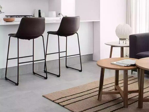 Banqueta Kingstone tapizada en eco cuero moderna y elegante