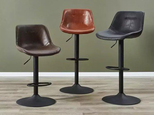 Banqueta regulable Split tapizada en eco cuero moderna