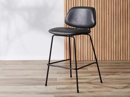 Banqueta Suiza tapizada respaldo alto diseño moderno