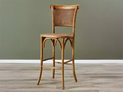 Banqueta Traful de madera con respaldo alto diseño moderno