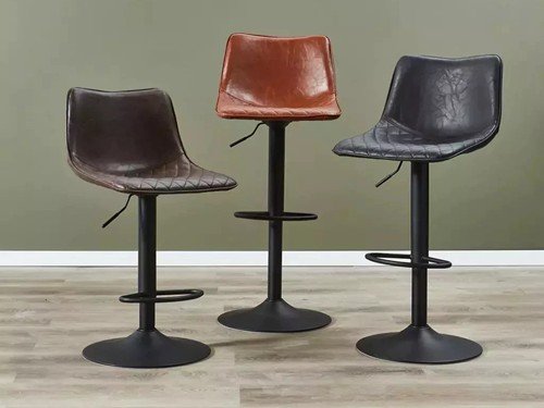 Banqueta regulable Zurich tapizada en eco cuero moderna