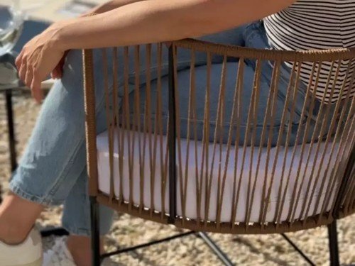 Sillón individual de exterior Gervasoni en metal con almohadon