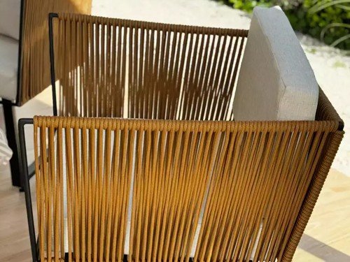 Sillón individual de exterior Delta en metal con lona náutica