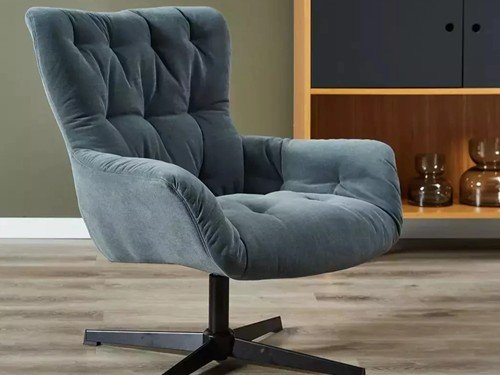 Poltrona Lisboa giratoria tapizada estructura metalica