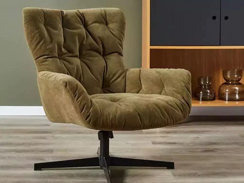 Poltrona Lisboa giratoria tapizada estructura metalica