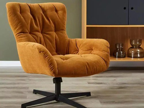 Poltrona Lisboa giratoria tapizada estructura metalica