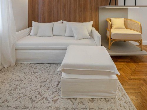 Sillón Provenza 3 cuerpos en tussor con fundas desmontables