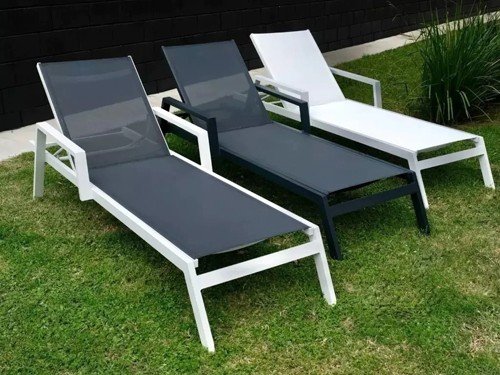 Reposera Miami de aluminio con respaldo reclinable exterior