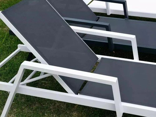 Reposera Miami de aluminio con respaldo reclinable exterior