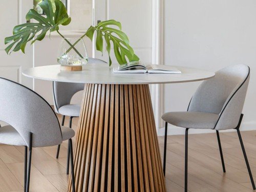 Mesa de comedor Milano tapa de Neolith base madera