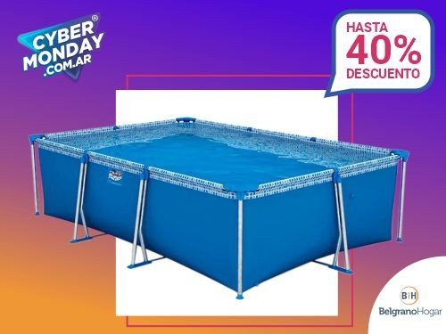 Pileta de lona Pelopincho modelo 1055 estructura metal 3x2x0.75 mts