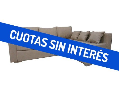 Sillón Esquinero Torino 3 Cuerpos de Lino Beige