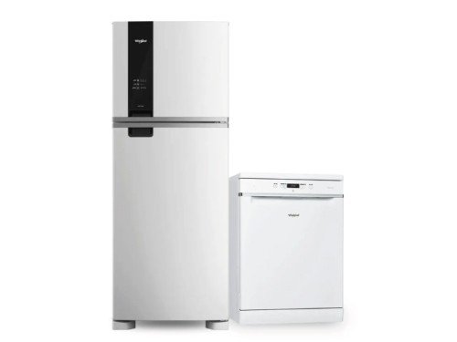 Combo Whirlpool Inverter Heladera No Frost 461 Lts y Lavavajillas 14 C