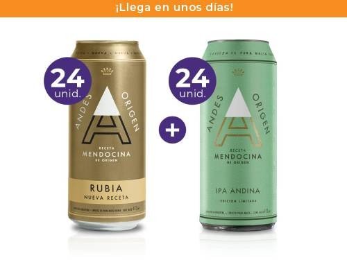 Pack: 24 Andes Origen Rubia 473ml + 24 Andes Origen IPA 473ml