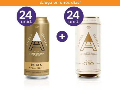 Pack: 48 Cervezas Andes Origen 473ml (Rubia - Rubia Oro)