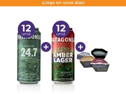 Pack: 24 Cervezas Patagonia 473ml + KIT Posavasos de Corcho Patagonia