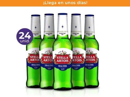 Pack: 24 Stella Artois Lager Sin Alcohol 330ml