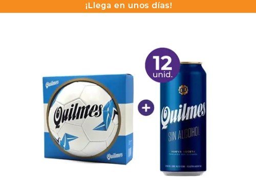 Pack: Pelota de Futbol Quilmes + 12 Quilmes 0% Alcohol 473ml