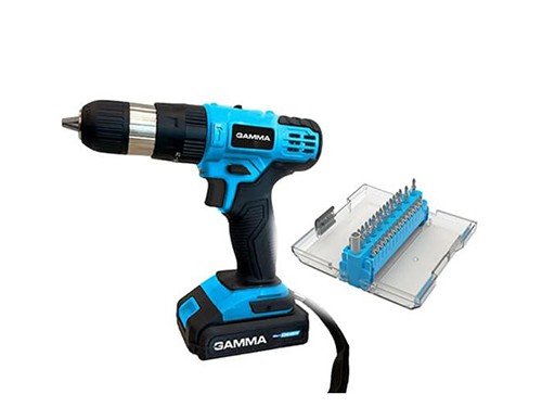 Taladro atornillador a batería GAMMA - G12402/1AR + REGALO DE PUNTAS