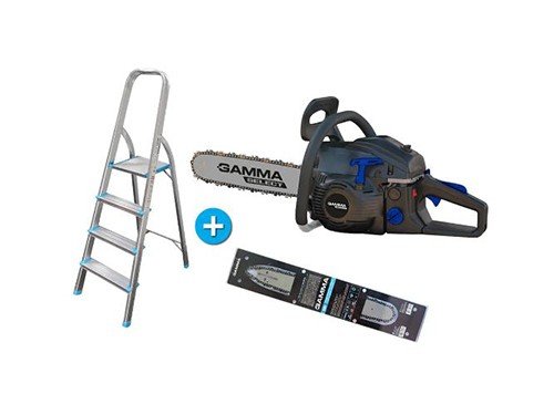 Kit de Poda GAMMA Motosierra de 18" +Jgo. Espada y Cadena + Escalera