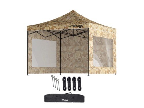 Gazebo Plegable Camuflado 3x3mts Impermeable Con Paredes y Bolso Waggs