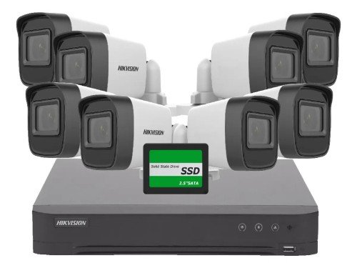 Kit Hikvision DVR 8 Canales + 8 Bullet + Disco 480 SSD + Cables