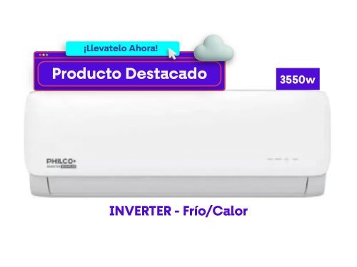 Aire Acondicionado Split Philco 3550W Frío/Calor Inverter PHIN35HA3BN