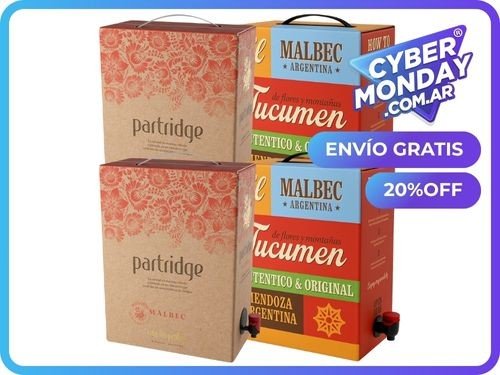 Cyber Vinos Las Perdices Partridge y Tucumen Bag in Box x 4 unidades