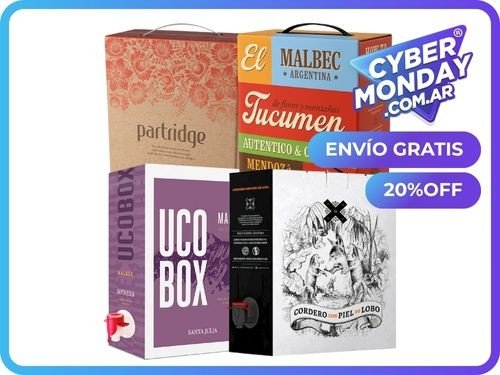 Cyber Vino Uco Box/Cordero/Tucumen/Partridge Bag in Box x 4 unidades 2