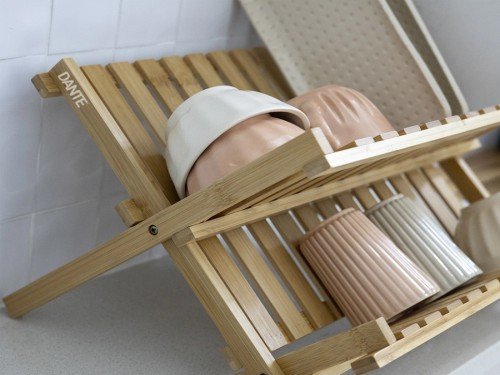 Escurridor seca platos cocina Bambú plegable Dante hogar