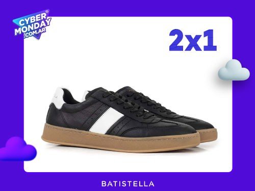 Zapatillas retro de cuero en blanco combinado