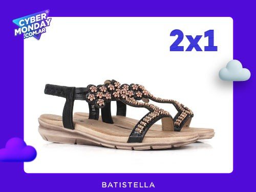 Sandalias bajas con apliques de símil