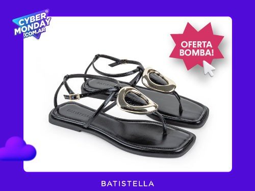 Sandalia baja elegante simil cuero