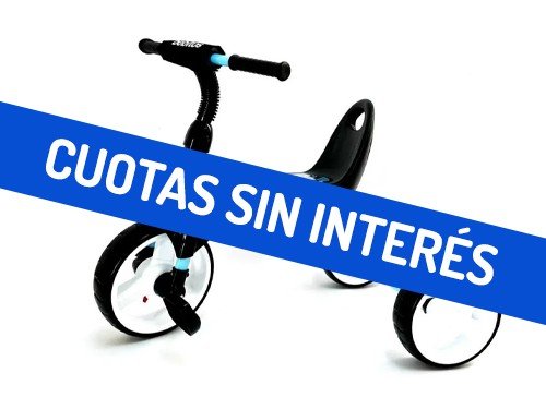 Triciclo Bebitos XG-7741 Free Wheel Celeste y Negro