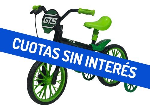 Bicicleta Infantil GTS R12 con Cantimplora Verde