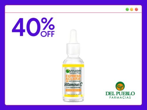 Serum Facial Garnier Express Aclara Iluminador Vitamina C x 30 ml