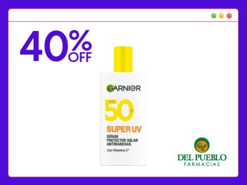 Sérum Protector Solar Garnier Super UV con Vitamina C x 40 ml