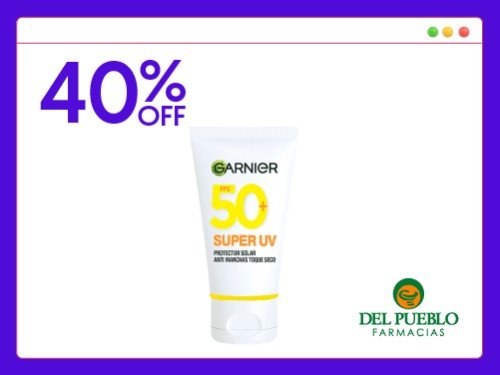 Protector Solar Garnier Super UV Anti Manchas Toque Seco x 40 gr