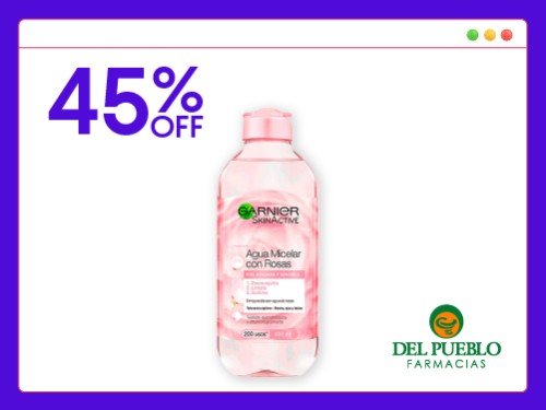 Agua Micelar Garnier con Rosas x 400 ml