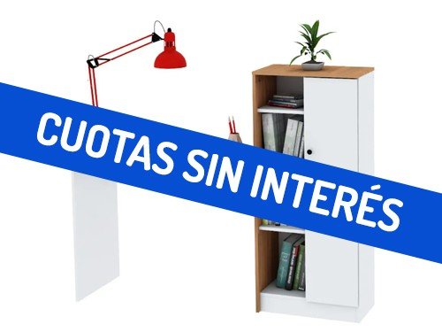 Escritorio Integrado Cádiz con Organizador Melamina Blanco Paraíso