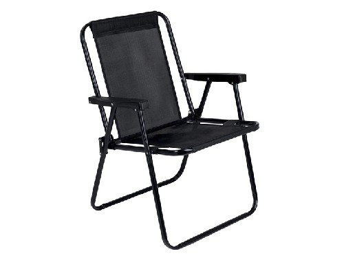 Silla Mor 002059 Plegable Alta Caño Acero Negro