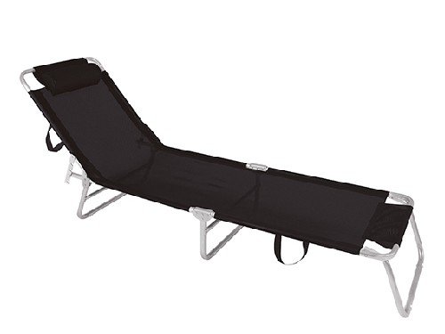 Sillon de Playa Mor 002705 Reclinable Negro Caño Aluminio
