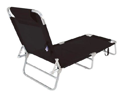 Sillon de Playa Mor 002705 Reclinable Negro Caño Aluminio