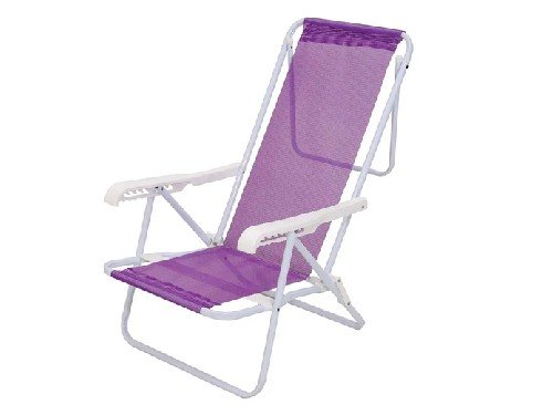 Reposera Mor 002290 Plegable 8 Posiciones Lila Caño Acero