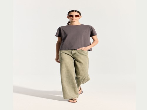 JEAN WIDE LEG EARTHCOLOR