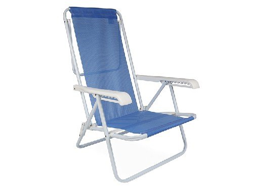 Reposera Mor 002255 Plegable 8 Posiciones Azul Caño Acero