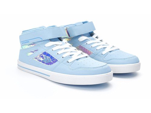 Zapatilla botita con abrojo y cordon Flip lavanda niñas nenas Atomik