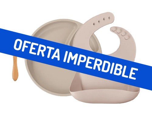 Set de Alimentación Minikoioi BLW 100% Silicona Bubble Beige