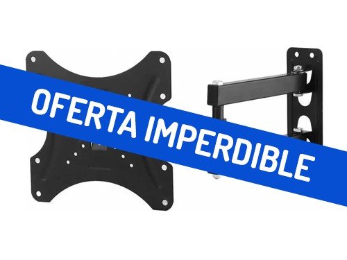 Soporte de Pared Fan Pro TV Monitor Brazo Móvil 14" a 55" Negro