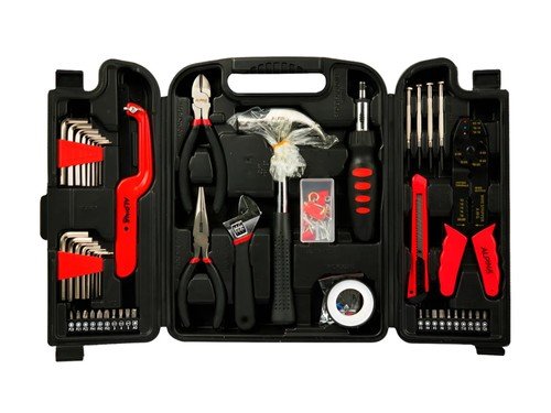 Set Caja De Herramientas Hogar Alpina 159 Piezas Reforzado Color Negro